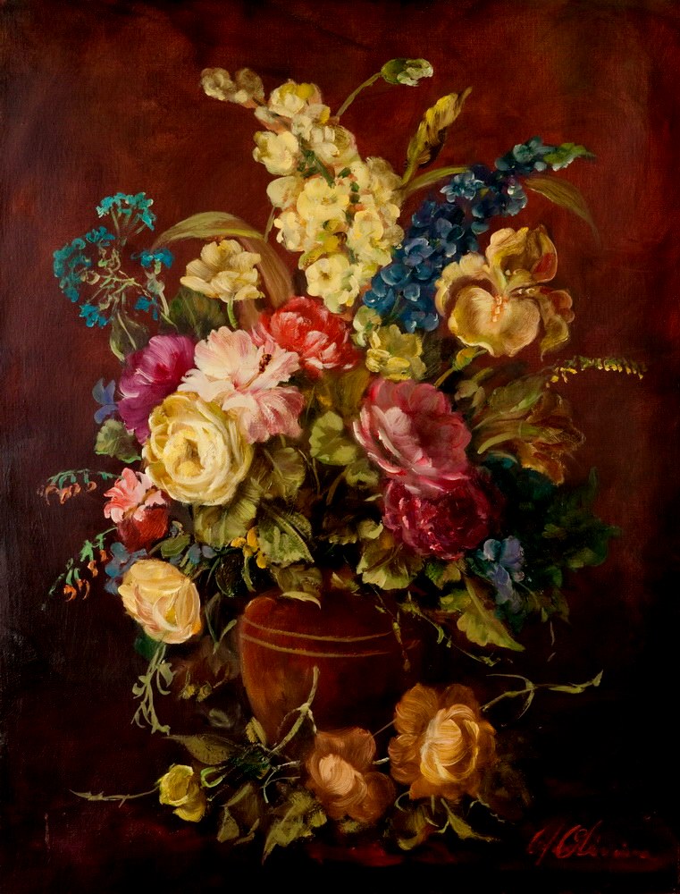 CELSO DE OLIVEIRA, Vaso de Flores – 65 x 50 cm,OST – Ass. CID e Dat. 2007