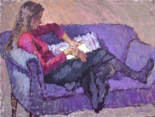 Alice [Williams] French (EUA, contemp) Uma boa leitura,90 x 120 cm