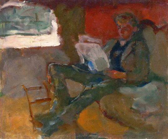 Edvard Munch 1883 Andreas Reading oil on canvas 25.5 x 31 cm Private Collection