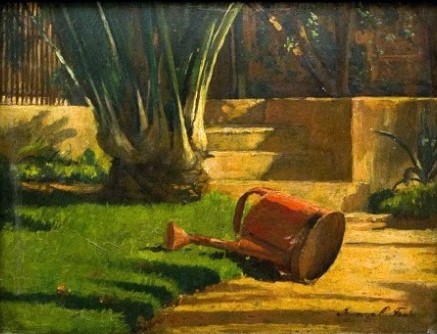 IRACEMA OROSCO FREIRE - O.S.M - JARDIM COM PALMEIRAS . 26 X 39. Assinado no CID.