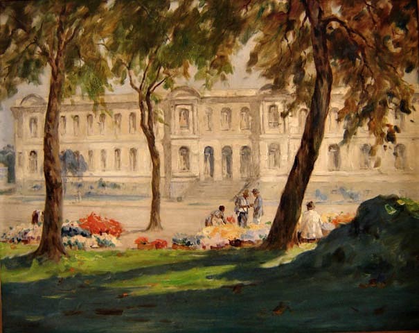 Campão, José Marques (1892-1949)Colégio Caetano de Campos(1948)Óleo sobre madeira,75 x 95 cm