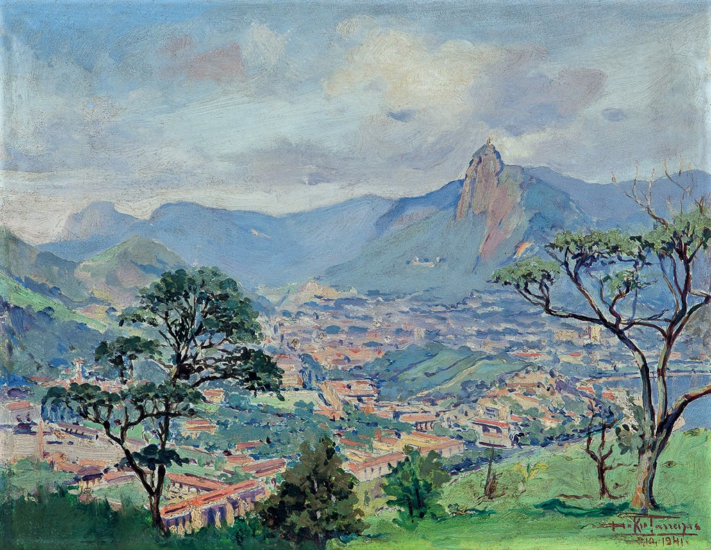 DAKIR PARREIRAS,Catumbi,óleo smadeira, 1941, sit. Rio inf. dir. 32 x 41 cm