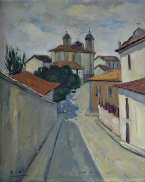 MILTON EULALIO. Paisagem com Igreja e Casario em Diamantina - MG, óleo s tela, 50 X 40. Assinado e datado (1986)