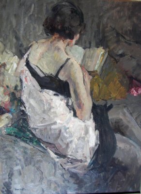 Abel Bertram (França, 1871-1954)Leitura, ost, col. part. wwwabelbertramcom