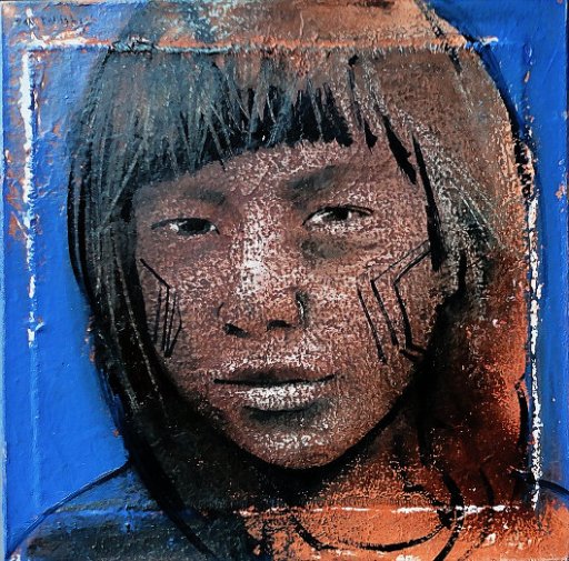 ÉLON BRASIL - Curumim - ost, 40x40cm, assinado.