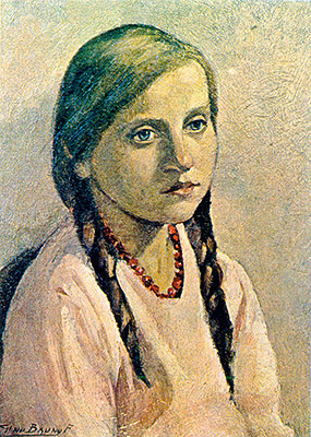 Gino Bruno, Menina, 1932, ost,41 x 30 cm Col. Part