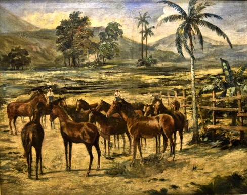 LUCILIOS DE ALBUQUERQUE - óleo s tela, datado 1923, 1,07 m x 85 cm.