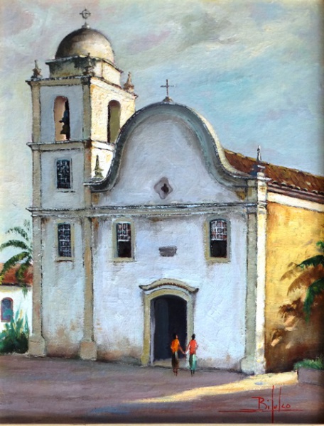 ORLANDO BIFULCO. Matriz de Itanhaem - o.s.t. - 34 x 26 cm - assinado no cid.