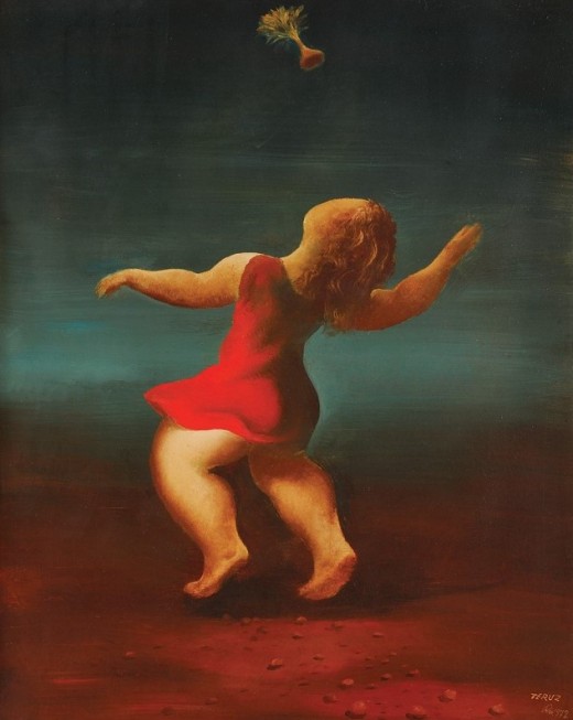 Orlando Teruz, Menina jogando peteca, 1972, ost, 93x74cm