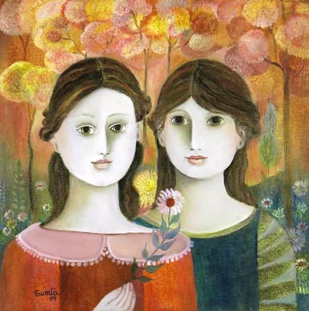 Santa, Irmãs no bosque,2004, ost, 50x50cm