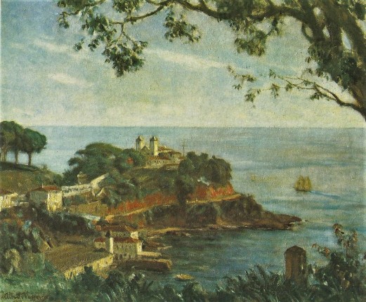 Alberto VAlença, SANTO ANTÔNIO DA BARRA Óleo sobre tela, 54 cm x 63 cm (paisagem tomada do alto do Largo da Vitória). Museu de Arte do Estado da Bahia, 1938.