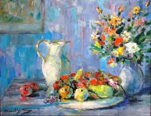 MANOEL SANTIAGO (1897 - 1987) Natureza Morta - Jarra, Frutos e Flores