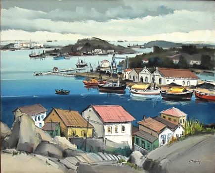 SYLVIO PINTO - Ponta da Areia - Niterói, O.S.T, assinado no canto inferior direito, 80x100 cm.