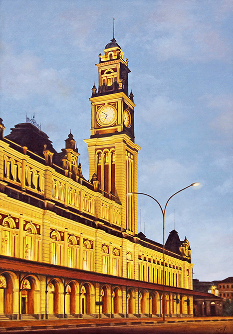 Carlos Eduardo zornoff,(Brasil, 1959) Torre da Estação da Luz, 2014, ost, 100 x 70 cm