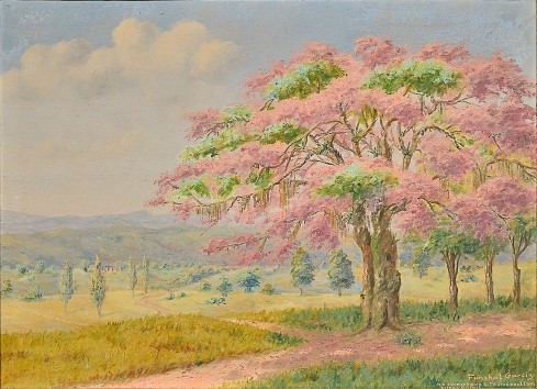 FUNCHAL GARCIA (1899 - 1979) - No caminho de são Thomé das Letras - MG, óleo s tela, 74 x 100