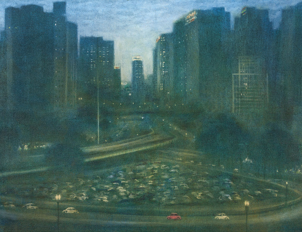 Gregório Gruber, Viaduto do Chá, 155 x 200 cm,óleo sobre tela