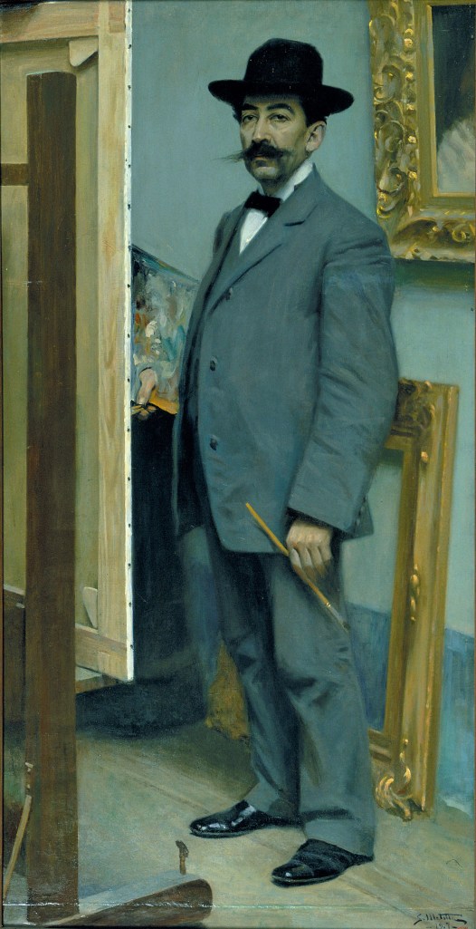 Segundo Matilla(Espanha, 1862-1937) Autorretrato, 1907-, ost, 167x 85, Museu Nacional d_art de Catalunya.