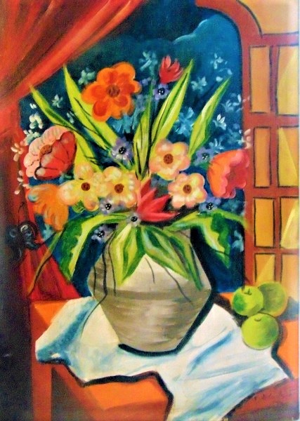 DI CAVALCANTI, o.s.t. Vaso de flores, 73 x 52 cm