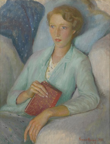 HAROLD HARVEY (BRITISH, 1874-1941) Portrait of Stella Mary Burdett, ost, 51 x 40 cm