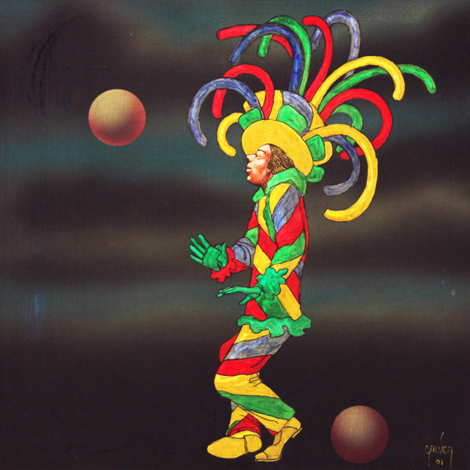 Mario Gruber, fantasiado- 2001, ast, 55x55