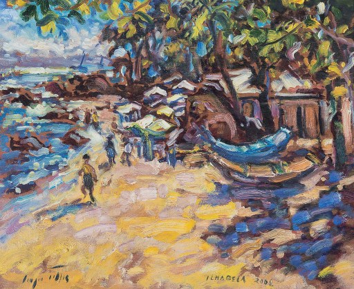 SÉRGIO TELLES [1936],Ilhabela, óleo smadeira, 2008 ,38 x 46,5 cm