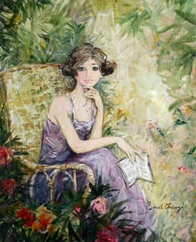 Bernard Charoy (França 1931) a leitura, ost, 74 x 61cm