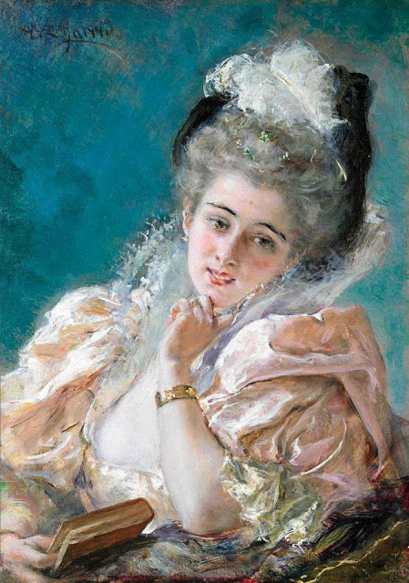 Eduardo Leon Garrido (Spanish painter, 1856-1949) Lost in thought