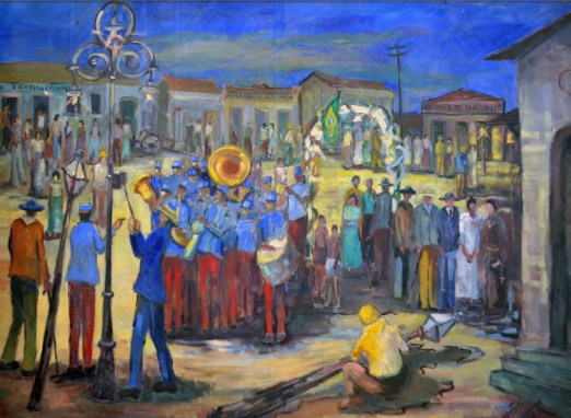 Walther Mortari (Brasil, 1923) 1911 Inauguração elétrica de Bauru. ost de 1,60 x 2,15 m, 1986