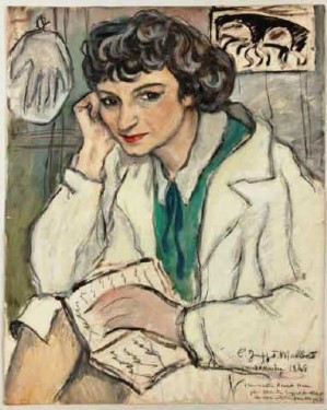 Claude Juppet-Malbet (French, 20c).Henriette Morel, 1945. pastel e fusain,