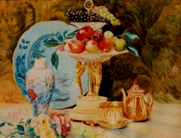 Francisco AURÉLIO DE FIGUEIREDO e Melo Natureza morta, sem data Aquarela sobre cartão,