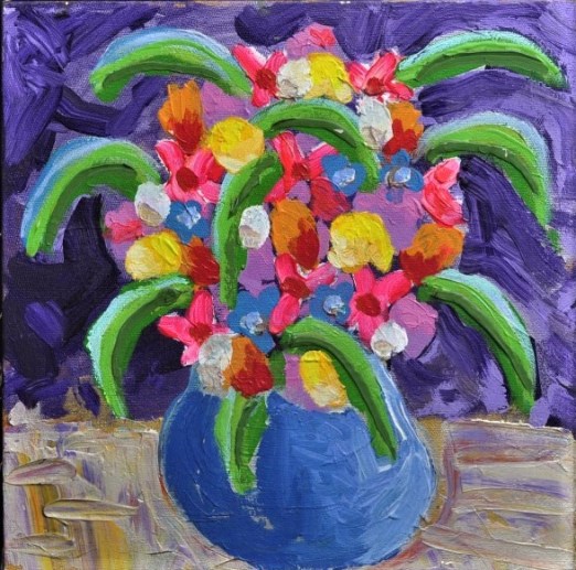 AUGUSTO HERKENHOFF, Flores, óleo sobre tela , 40 x 40 cm , assinado e datado - 2006