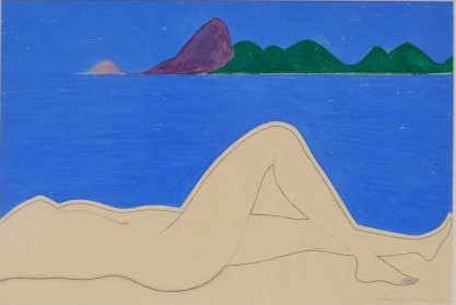 DÉCIO VIEIRA - Guache - 1922 - 1988, série Guanabara, assinada no c.i.d. datada 1971. Adquirido da família do artista com recibo. 75 x 49 cm