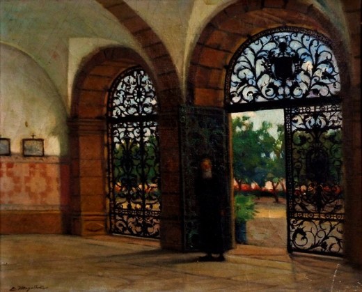 EMIDIO MAGALHÃES (1905-1990) Portão de convento em Salvador - BA,ost,38 X 48