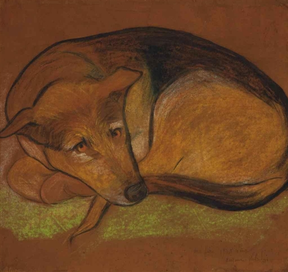 Suzanne Valadon (França, 1865-1938)Minha distinta, a 4 ans, pastel e guache sobre papel colado em placa, 40 x 42 cm