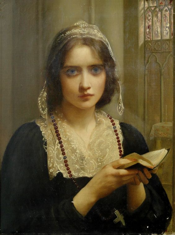 Charles Edward Hallé (França, 1846 -1914), Nas Vésperas, ost, 61 x 46 cm