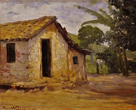 EDGAR WALTER - Paisagem - Óleo sobre tela - 33 x 41 - Década de 1940