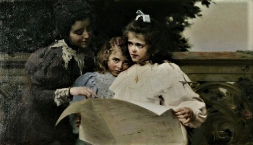 La lectura. Óleo sobre lienzo, 88 x 50 cm. Félix Mestres y Borrel (Espanha, 1873 - 1932)