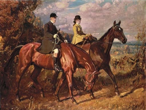 Sir Alfred James Munnings (GB, 1878-1959), chamberlain e irmã