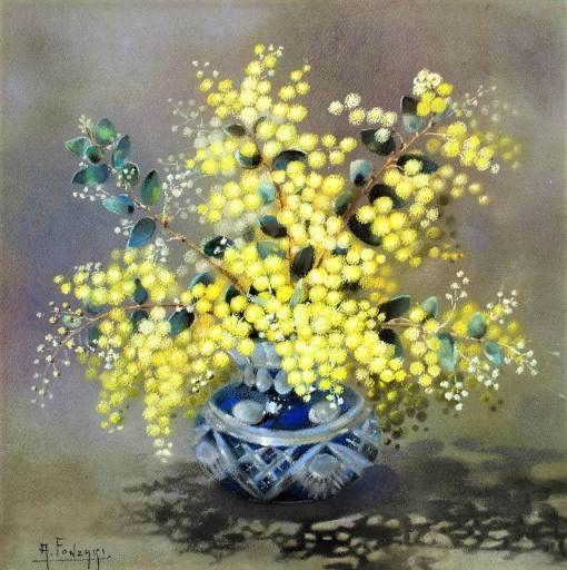 ADOLFO FONZARI - (Italia-Brasil,1880 - 1959)Flores, pastel