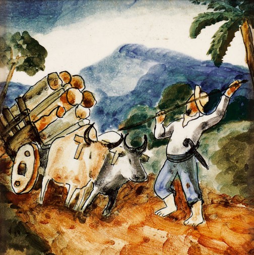 Alfredo Volpi – Carreador Azulejaria, 15 x 15 Ass.verso