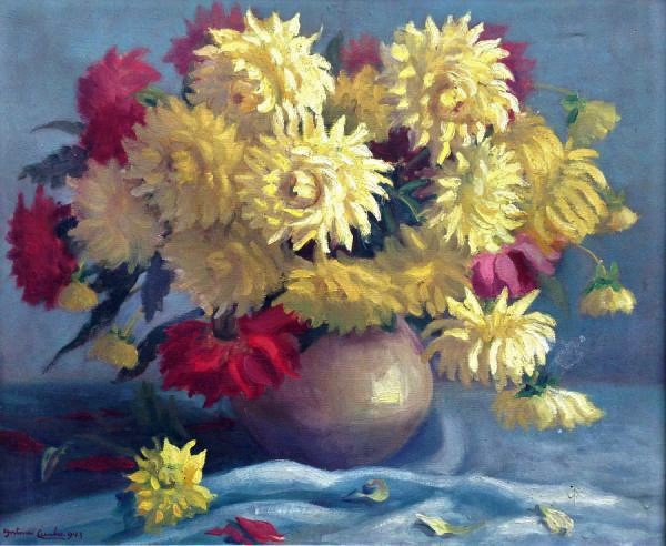 ANTONIO CUNHA -OST--NATUREZA MORTA , ASSINADO C.I.E -- DATADO 1943-- MED 71 CM ALT X 89 CM