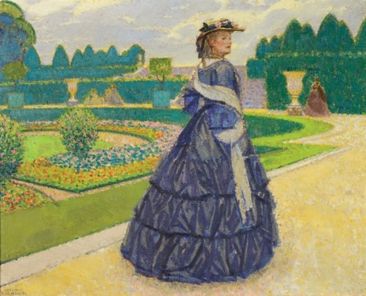 Bernard BOUTET de MONVEL (1881-1949) Elegante dans les jardins de Versailles