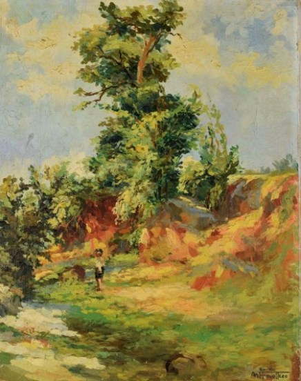 arthur timótheo da costa (rio de janeiro rj 1882 - idem 1922), óleo sobre tela, med 38 x 48,5 cm. assinado e datado 1921 , localizado rio