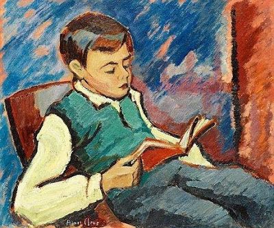 reading boy by agnes cleve born 1876 in uppsala, sweden died 1951