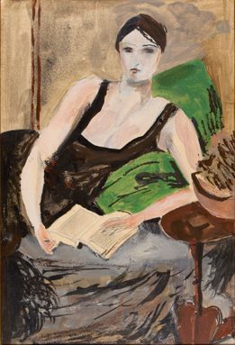 walt kuhn (american, 1877-1949), ca. 1925, study for mrs. c , oil on paperboard.