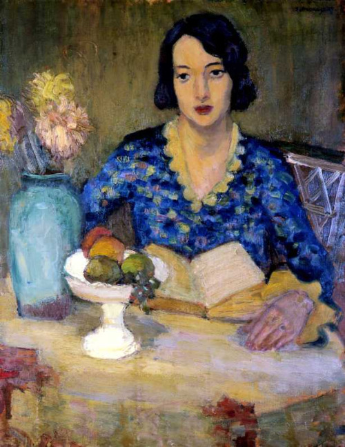 zbigniew pronaszko(polônia,1885 - 1958), retrato da esposa do pintor, 1935, ost
