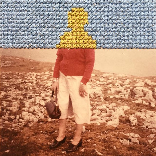 “MARJORIE, AUGUST 1957”, 2018 (detail) Hand embroidery on vintage photo. “