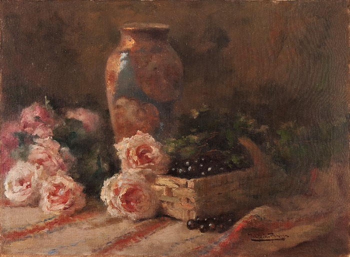 MONTEIRO FRANÇA,Flores e natureza morta,Óleo sobre tela. Ass. inf. dir. 60 x 80 cm.