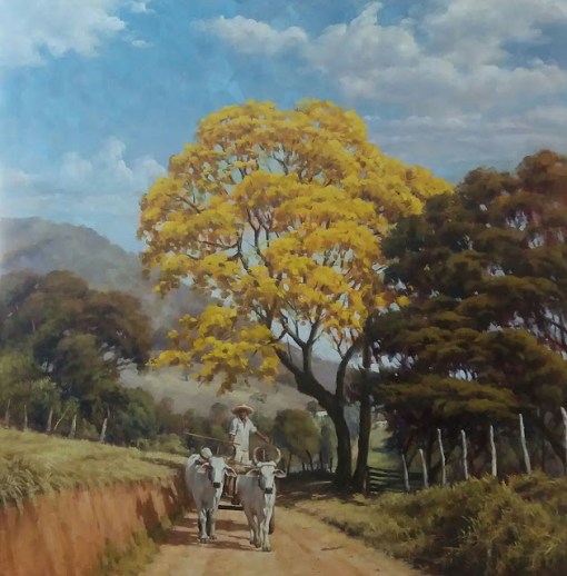 CARLOS ROBERTO MIRANDA - Cores do pantanal - Óleo sobre tela - 100 x 100