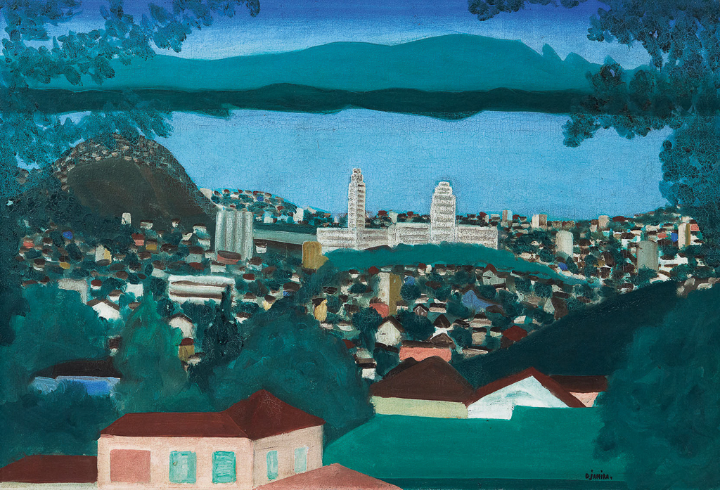 DJANIRA da Motta e Silva,Centro do Rio Visto de Santa Tereza,ost, (década de 1960), 50 x 73 cm